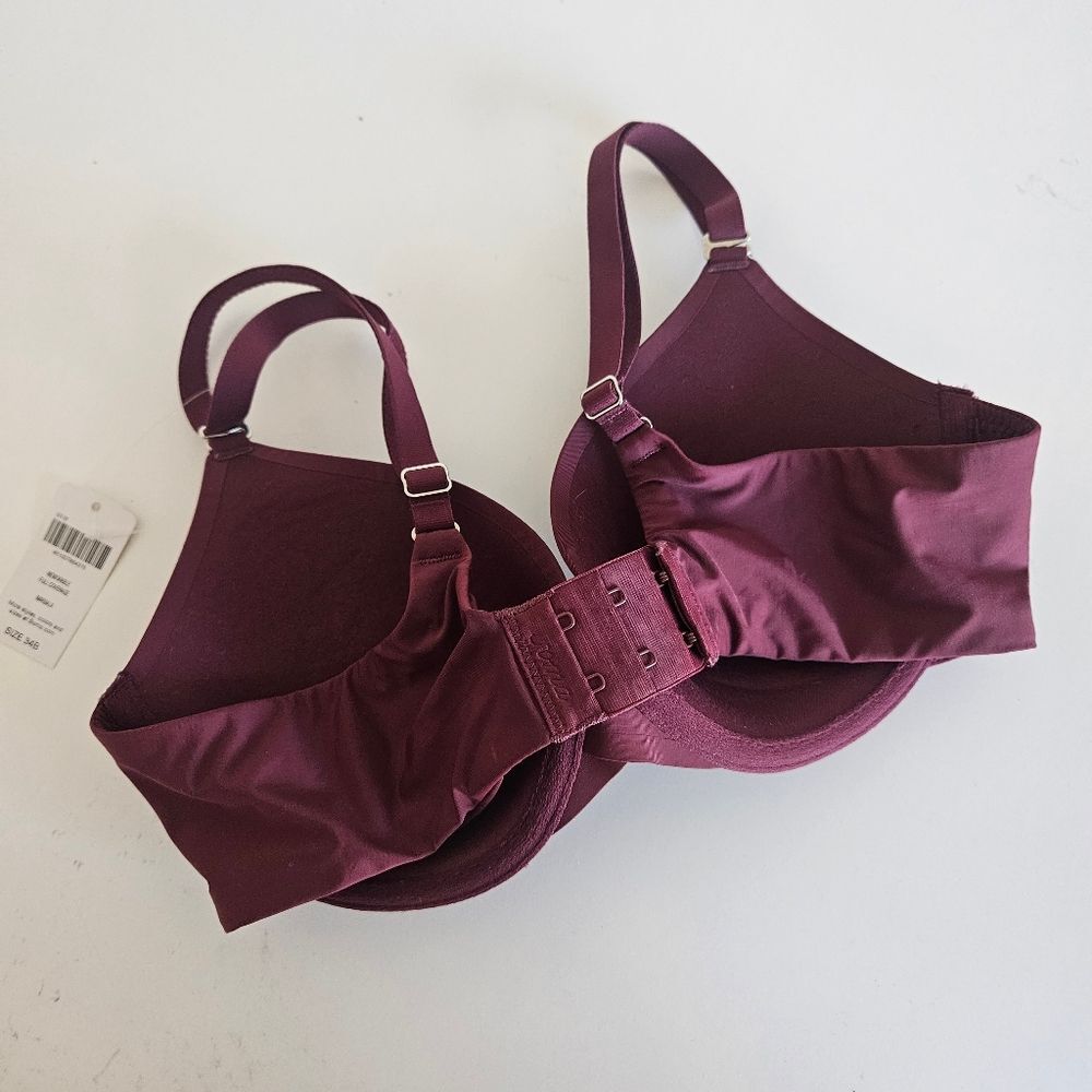 NWT Soma | Embraceable Tailored Push Up Padded Bra Smooth Cabernet Women 34B - Picture 3 of 4